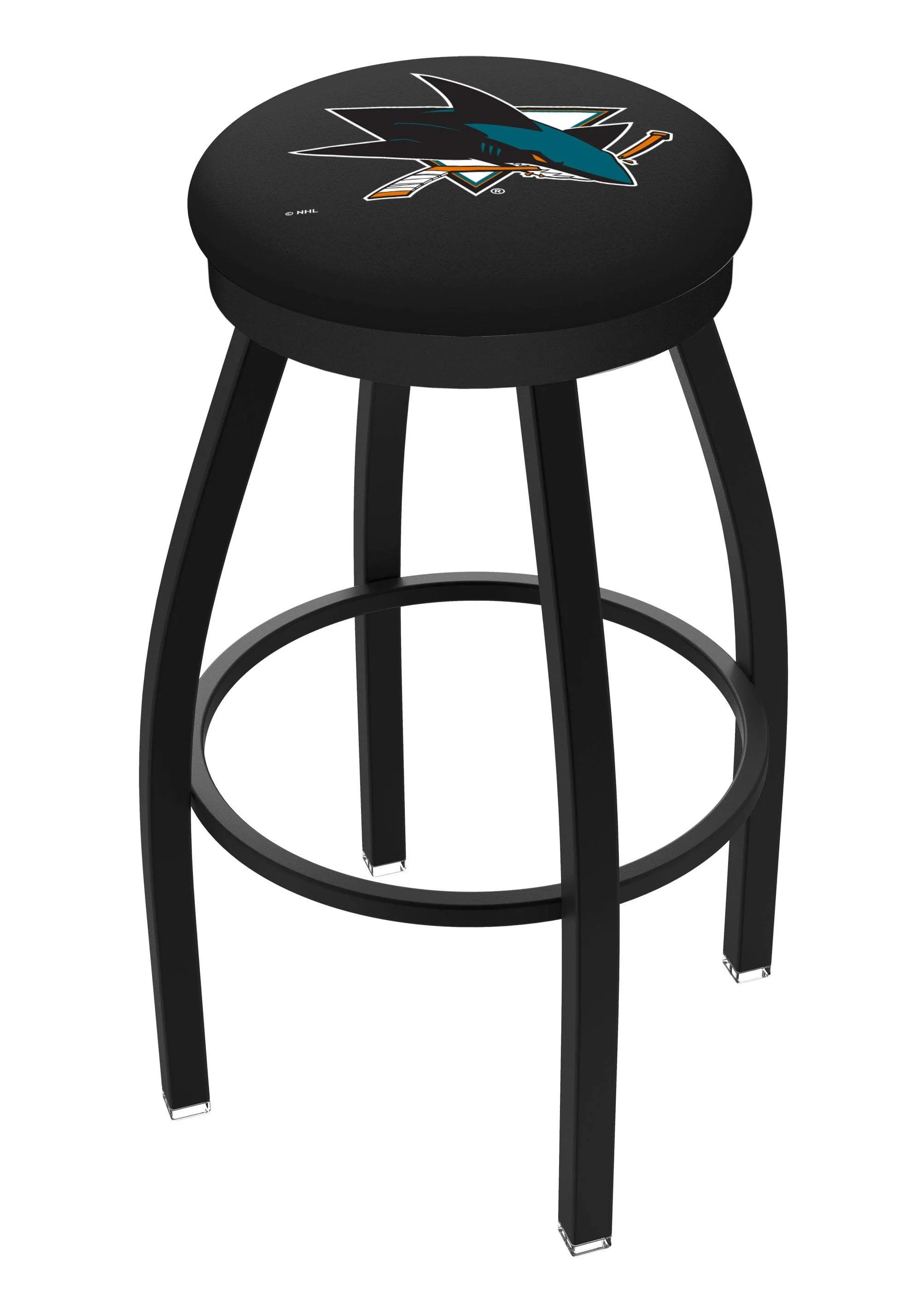 San Jose Sharks HBS Black Swivel Bar Stool with Cushion