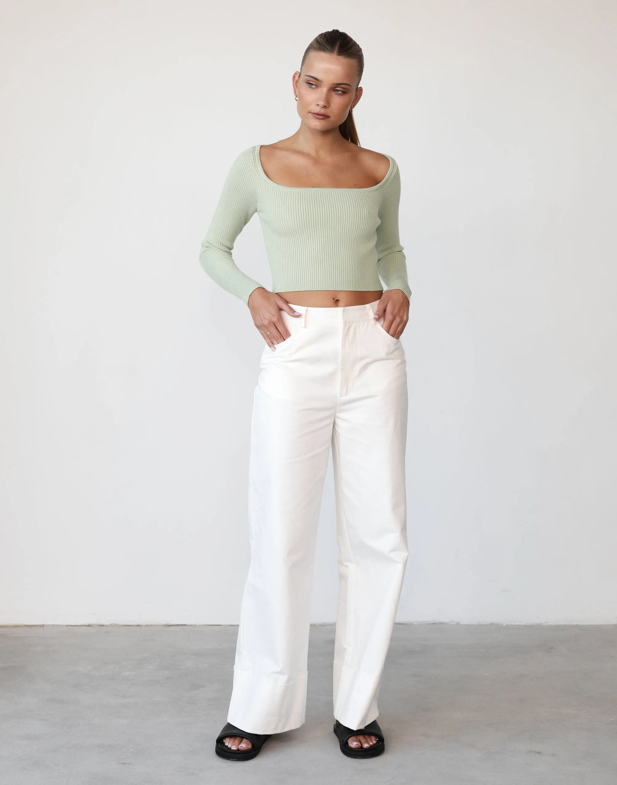 Self Control Knit Top (Sage)