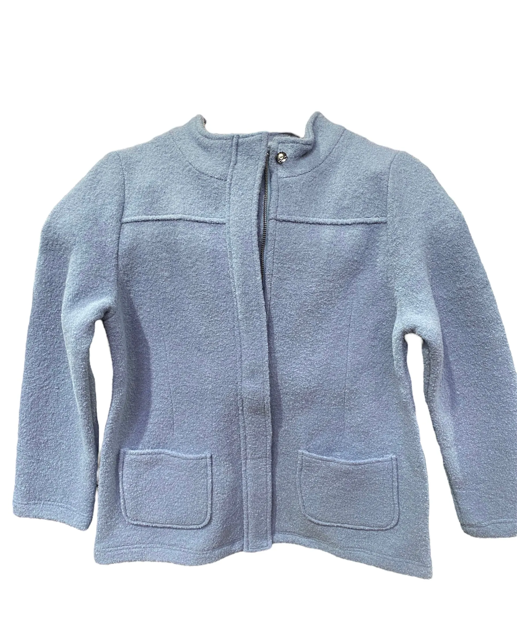 SHORT ZIP JACKET PURE BOILED WOOL