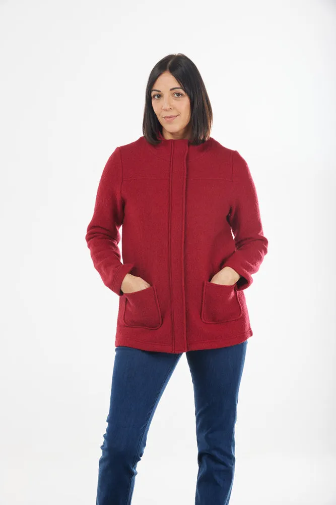 SHORT ZIP JACKET PURE BOILED WOOL