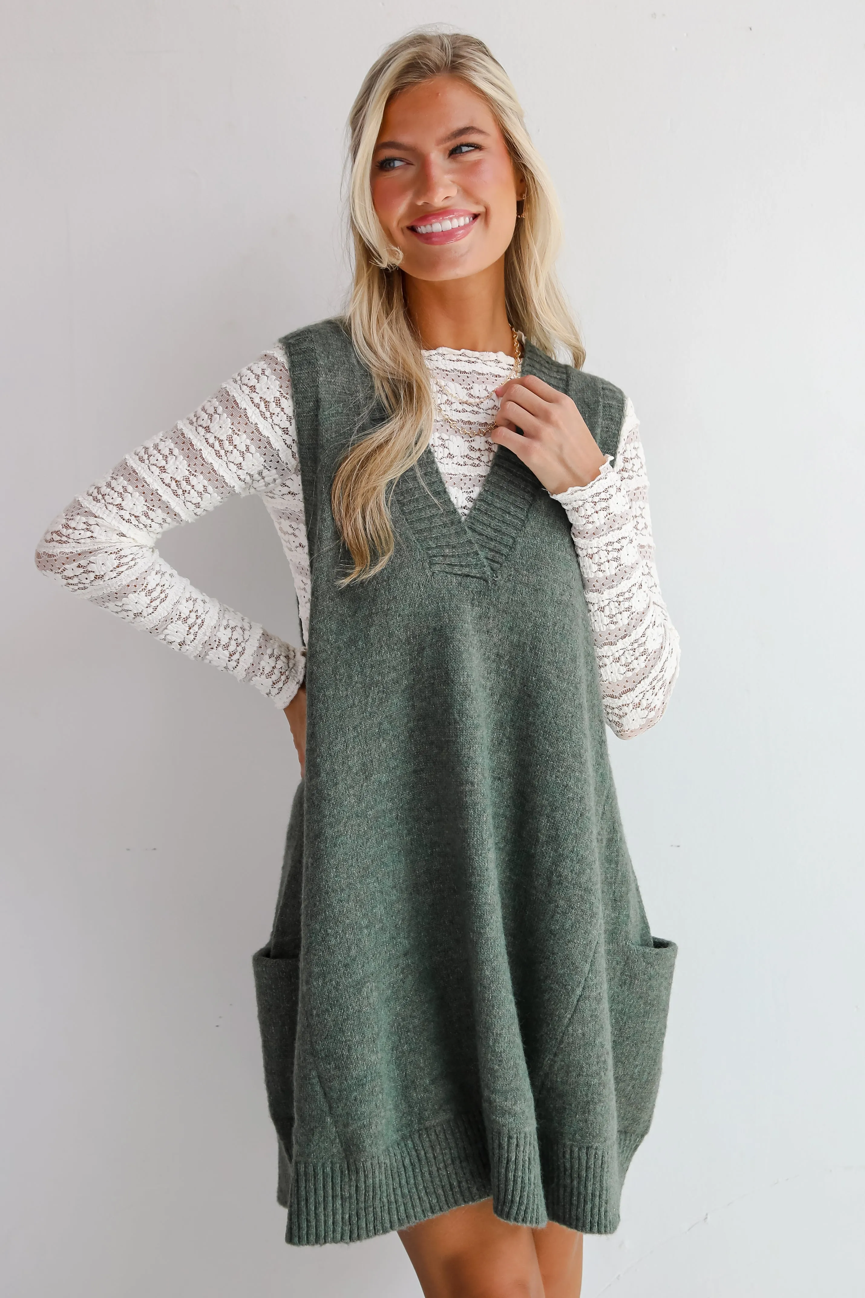 Successful Sophistication Sweater Mini Dress