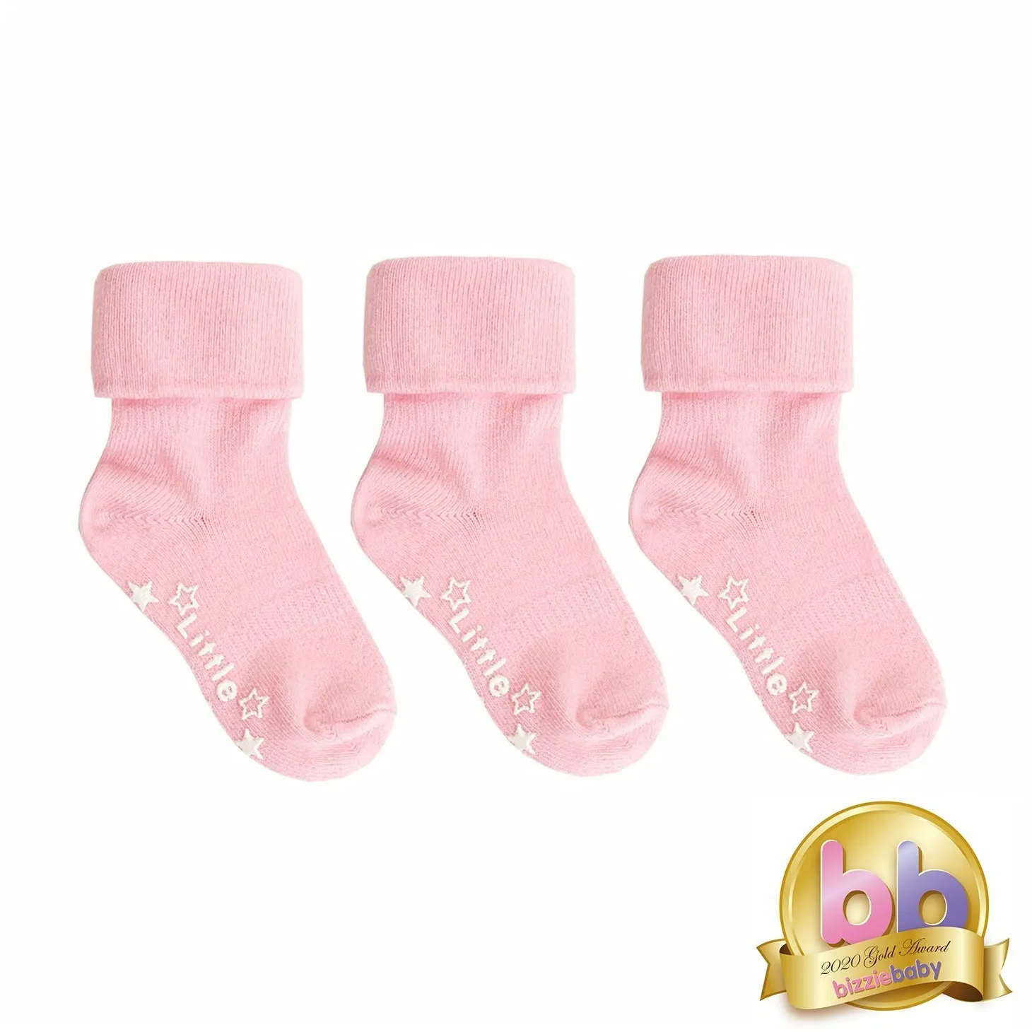 Talipes (clubfoot) Boots and Bar Socks - Non-Slip Stay On Baby and Toddler Socks - 3 Pack in Fairy Tale Pink