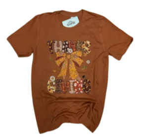 Thanksgiving Bow Tee HTV084