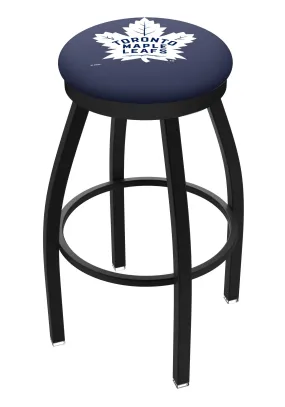 Toronto Maple Leafs HBS Black Swivel Bar Stool with Blue Cushion