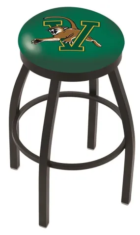 Vermont Catamounts HBS Black Swivel Bar Stool with Green Cushion