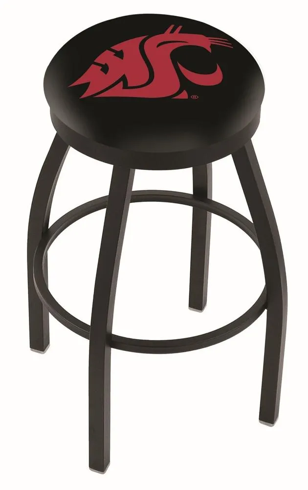 Washington State Cougars HBS Black Swivel Bar Stool with Cushion