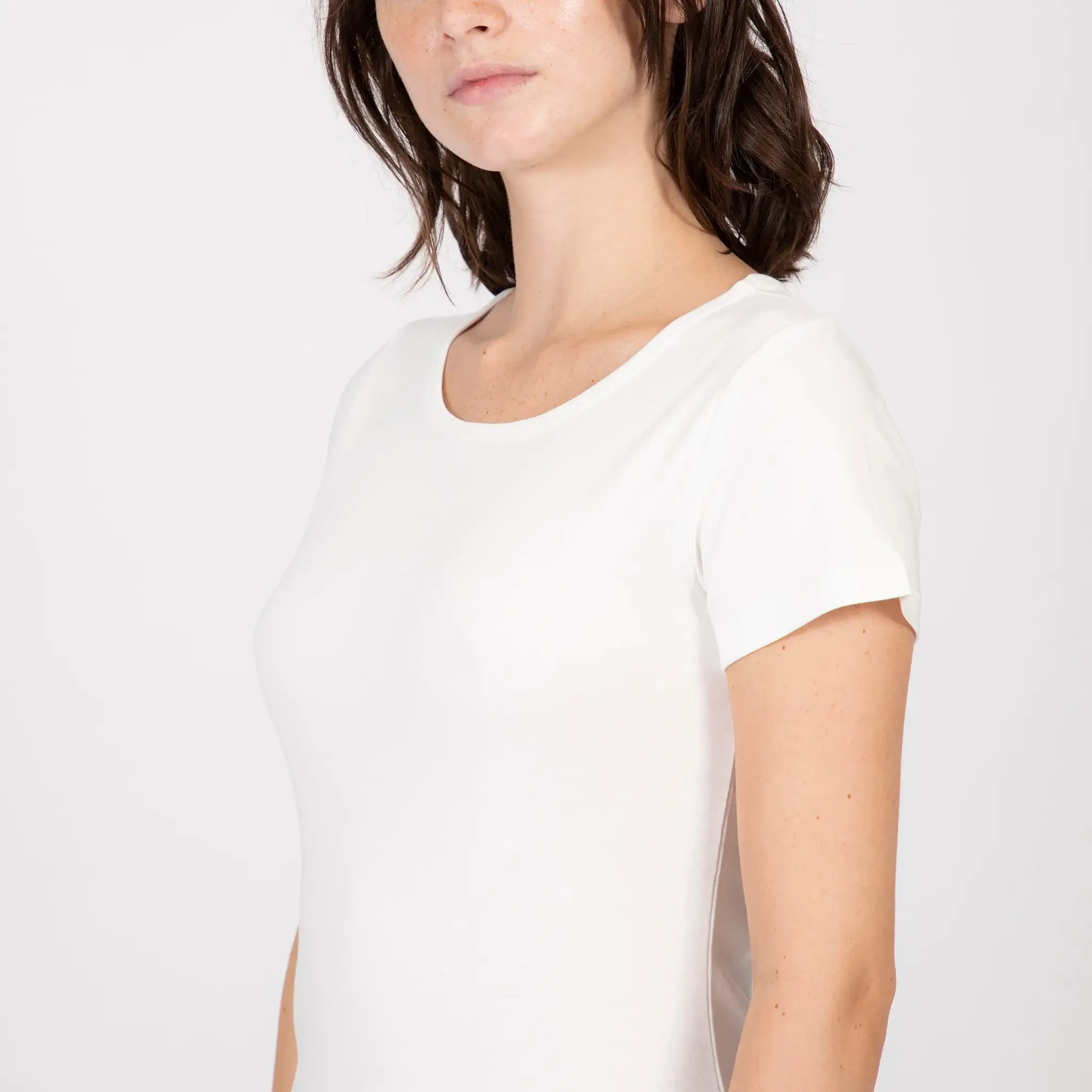 Women's Organic Pima Crew Neck Tee- Relaxed Fit