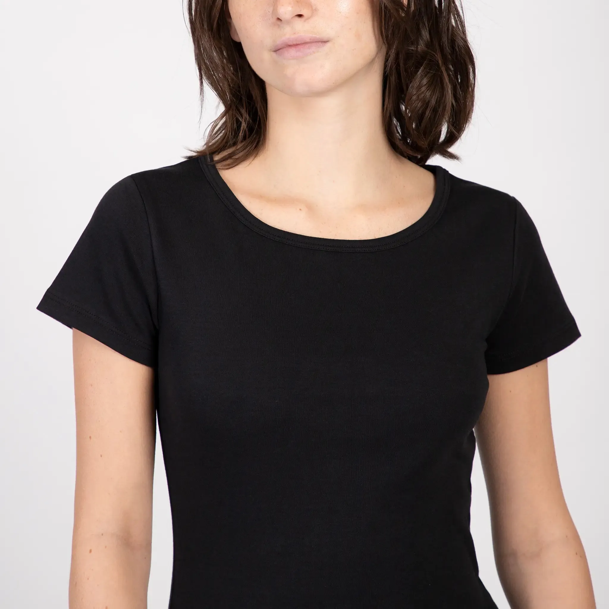 Women's Organic Pima Crew Neck Tee- Relaxed Fit