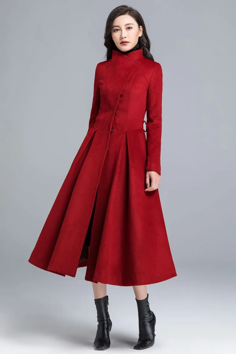 Wool coat, Asymmetrical wool coat 2482